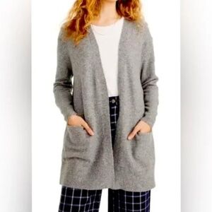 Madewell Open Merino-Alpaca Blend Ryder Cardigan Sweater Small Gray EUC